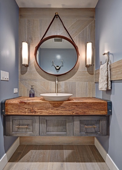 Farmhouse Powder Room by Nar Fine Carpentry, Inc./Design.Build.Cabinetry