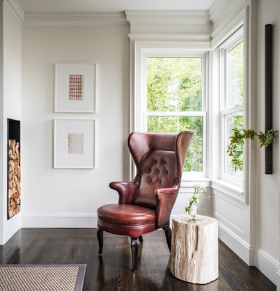 Transitional Living Room by Nick Noyes Architecture