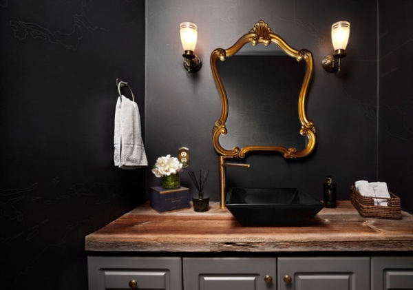 Transitional Powder Room by LUX Design