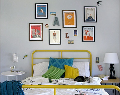 Eclectic Bedroom bed