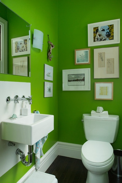 Contemporary Powder Room by Margot Hartford Photography
